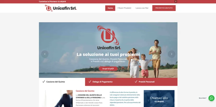 Sito web di Unicafin